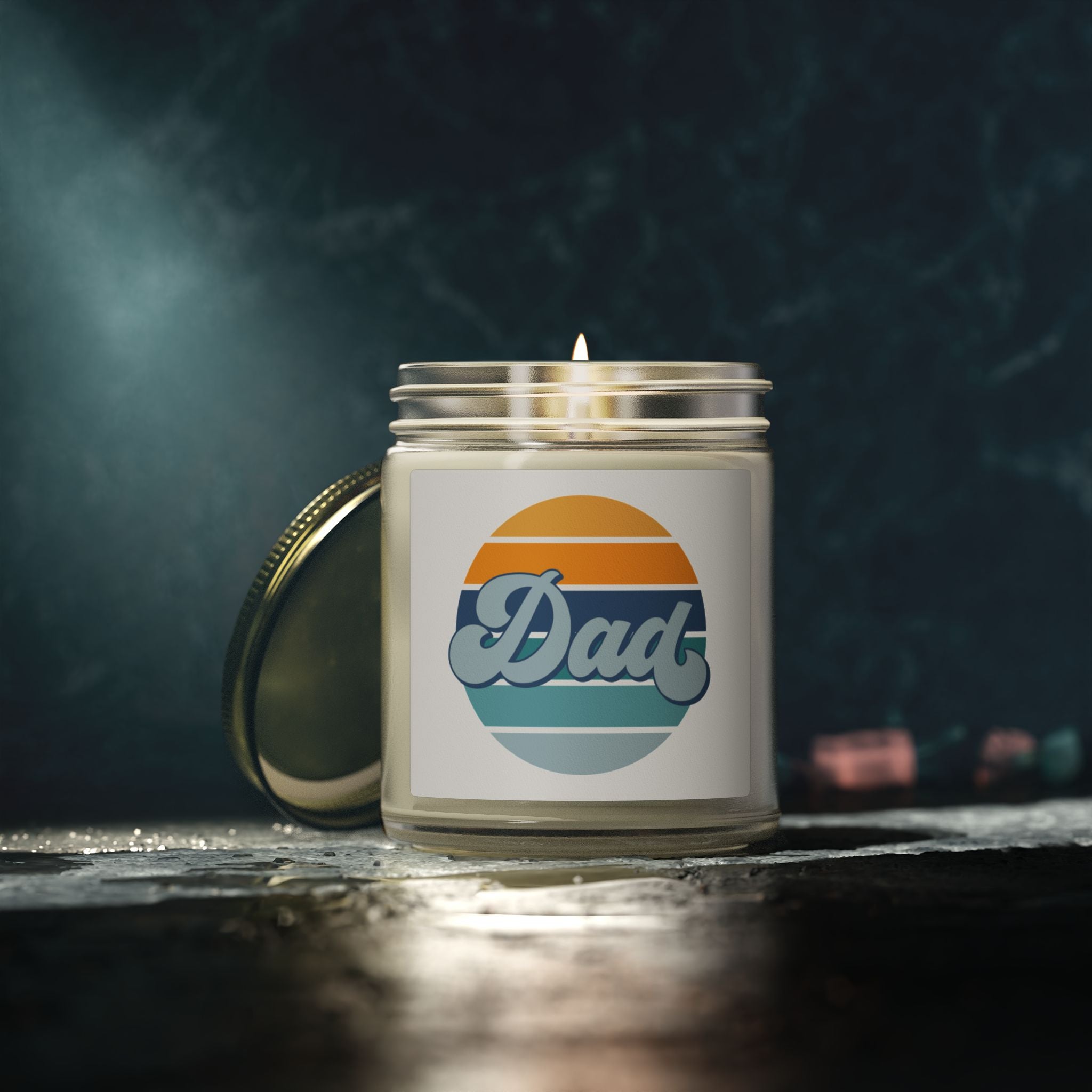 Retro Striped 'Dad' Scented Candle