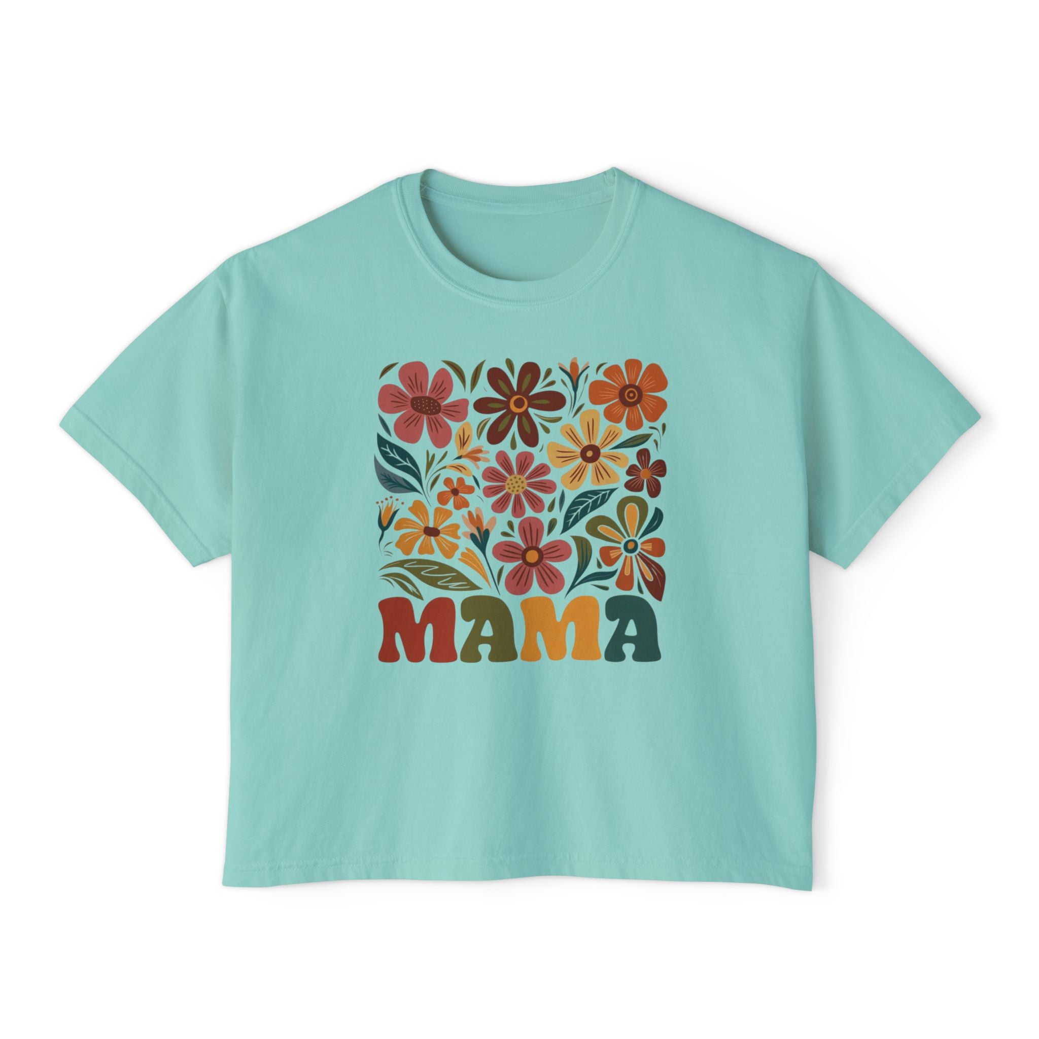 Retro Floral 'Mama' Boxy Tee