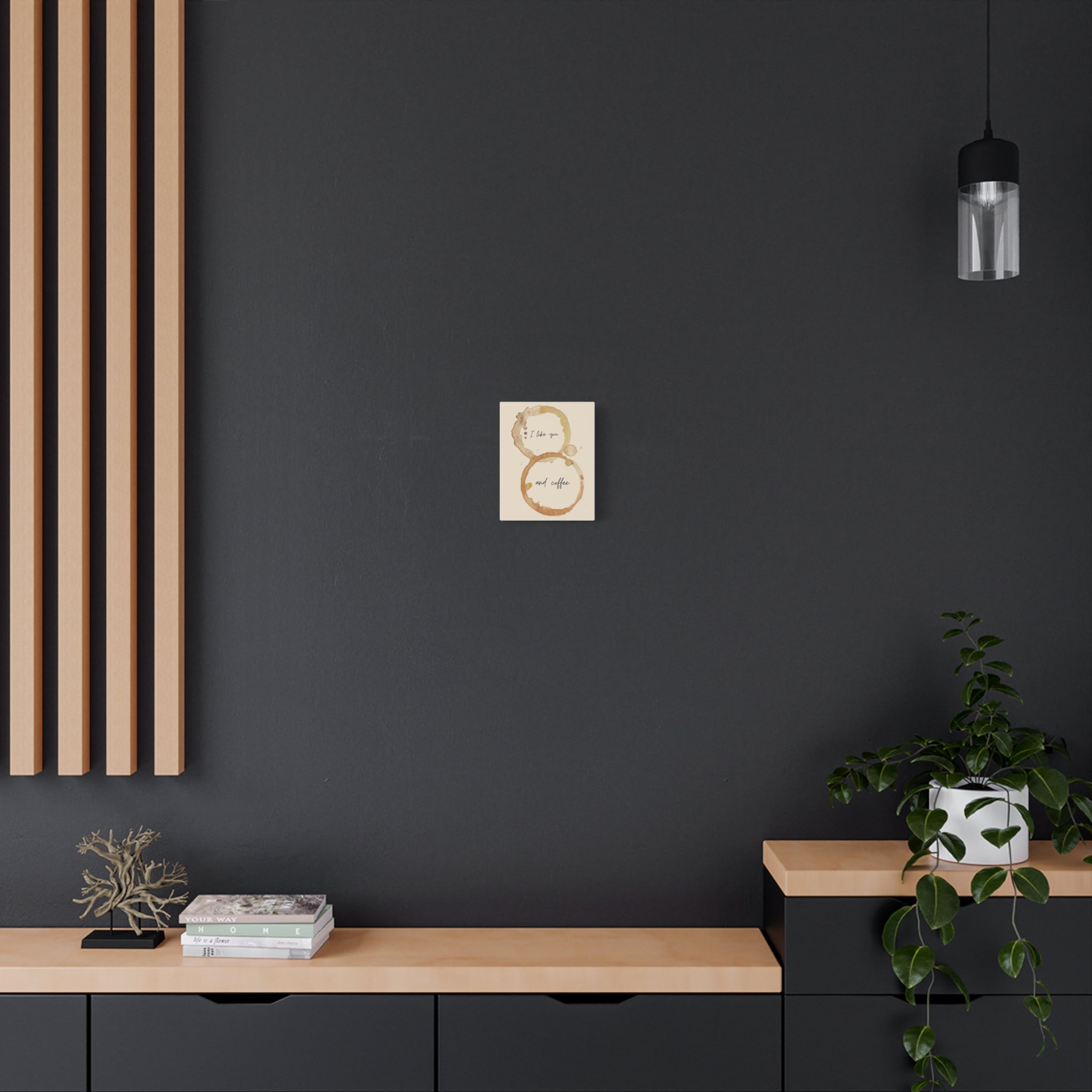 'I like you and coffee.' Canvas Wall Art