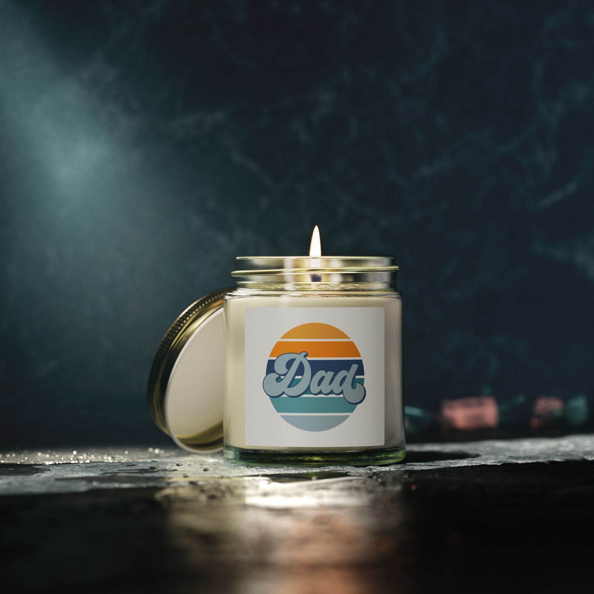 Retro Striped 'Dad' Scented Candle