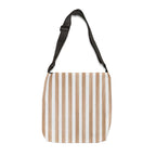 Striped Beige Adjustable Tote Bag