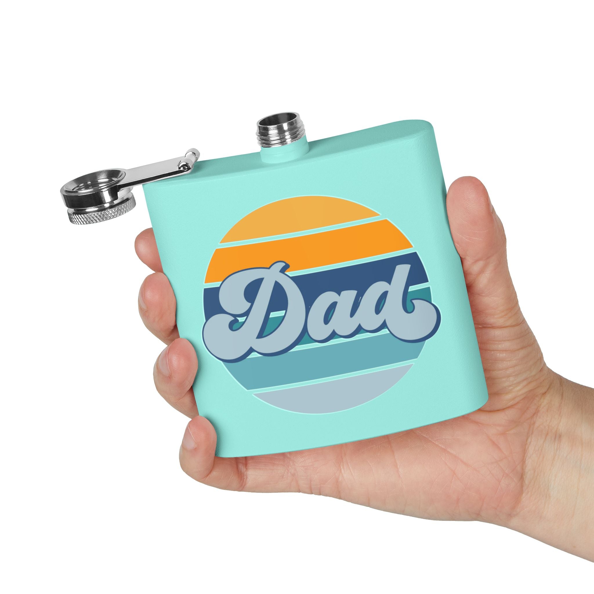 Retro Striped 'Dad' Flask