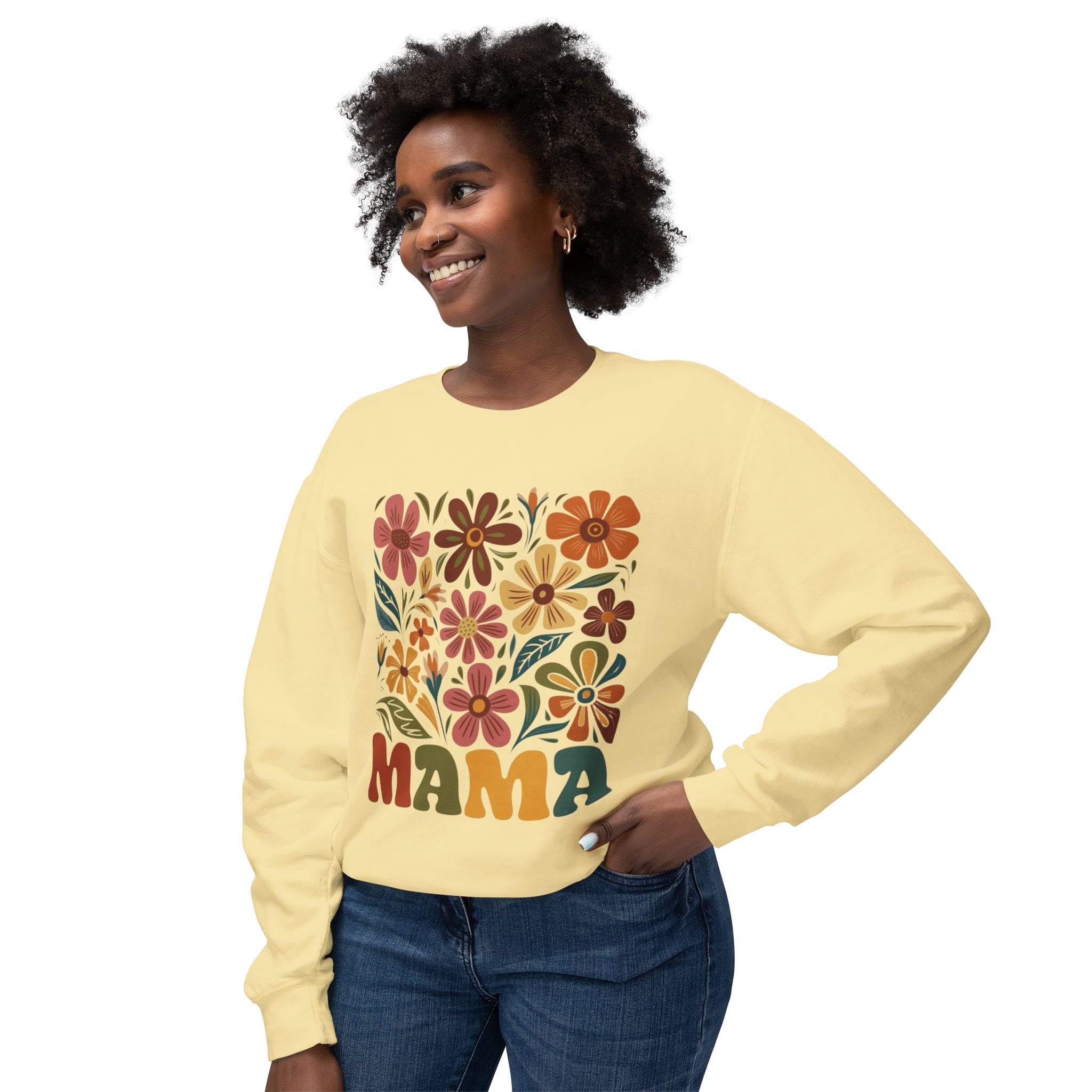 Retro Floral 'Mama' Crewneck Sweatshirt