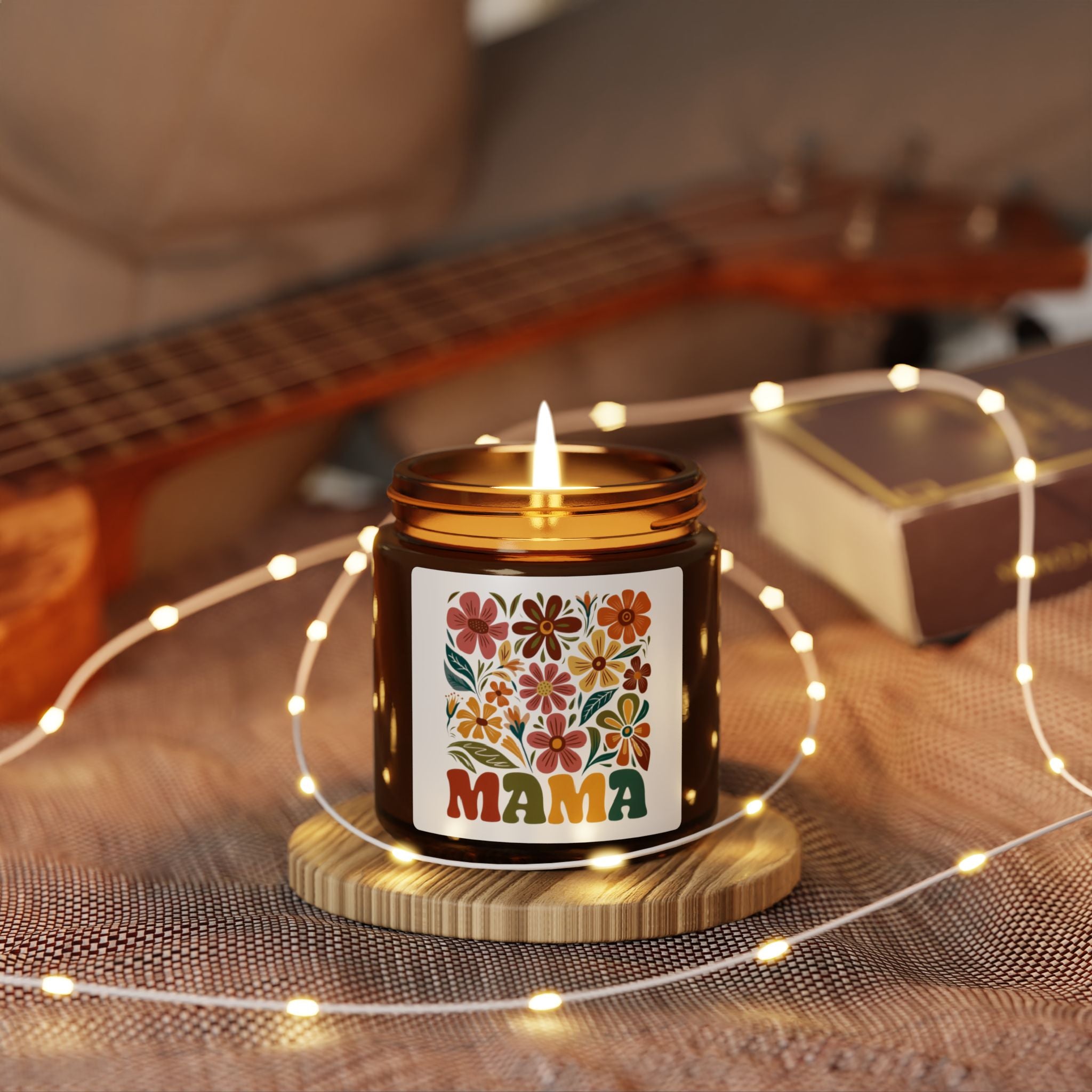 Retro Floral 'Mama' Soy Candle