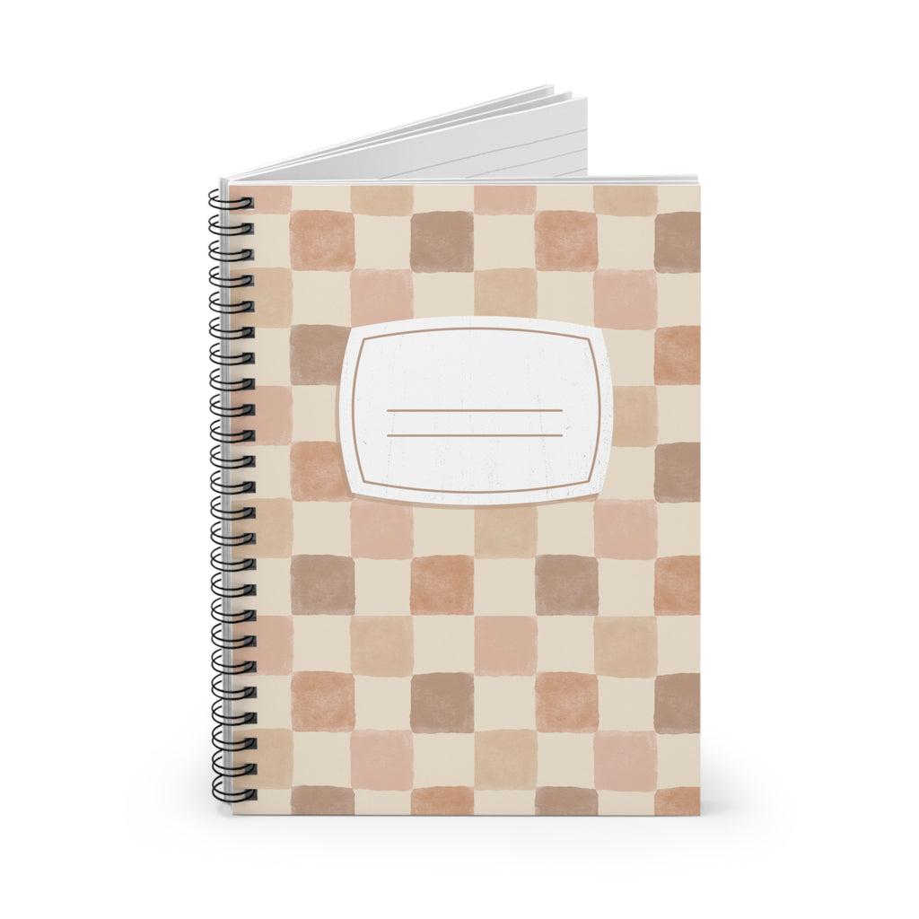 Boho Checkered Spiral Notebook