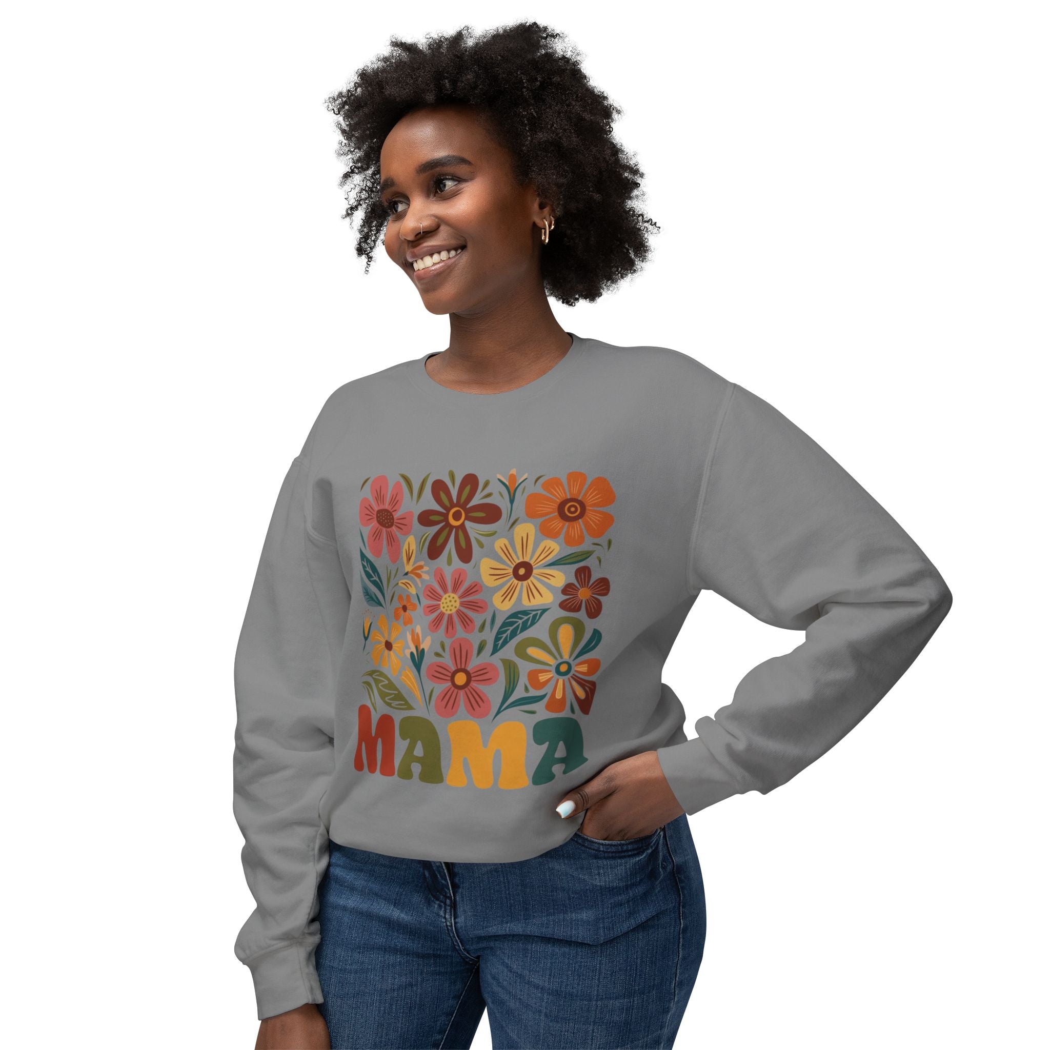 Retro Floral 'Mama' Crewneck Sweatshirt