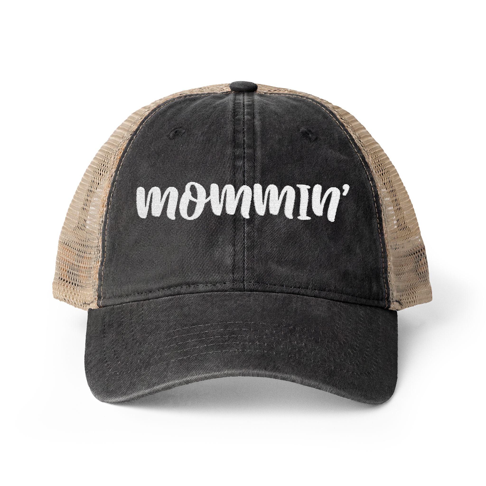 "Mommin'" Washed Mesh-Back Cap