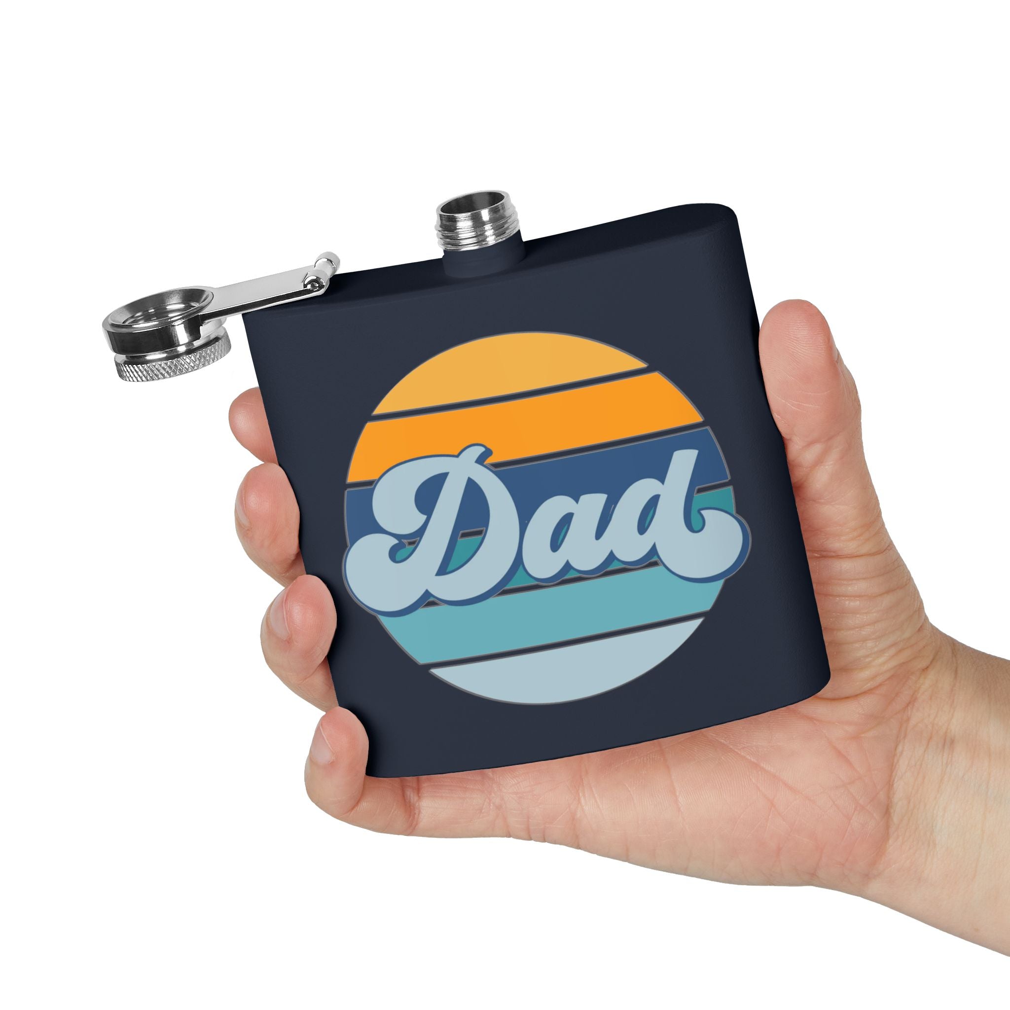 Retro Striped 'Dad' Flask