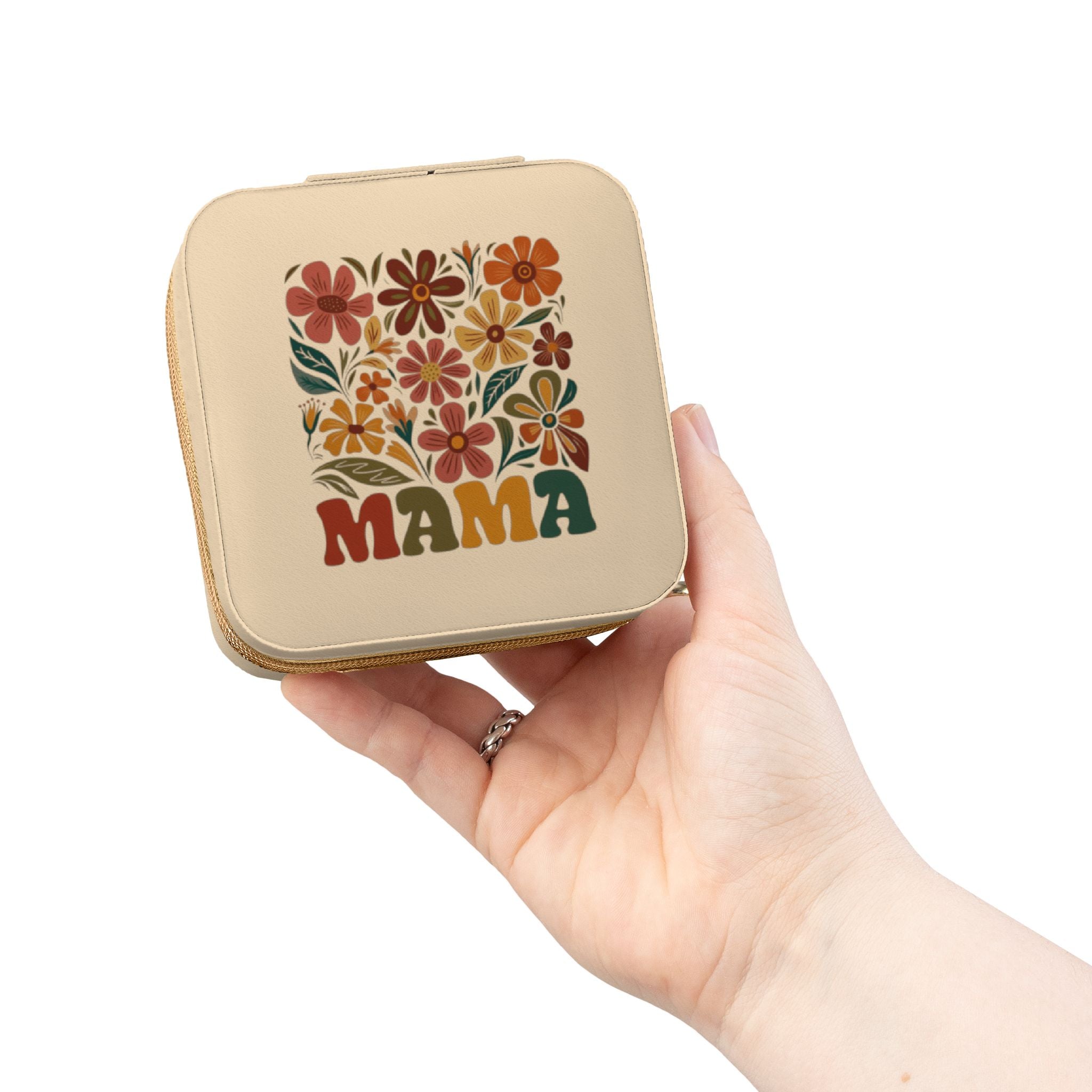 Retro Floral 'Mama' Jewelry Travel Case