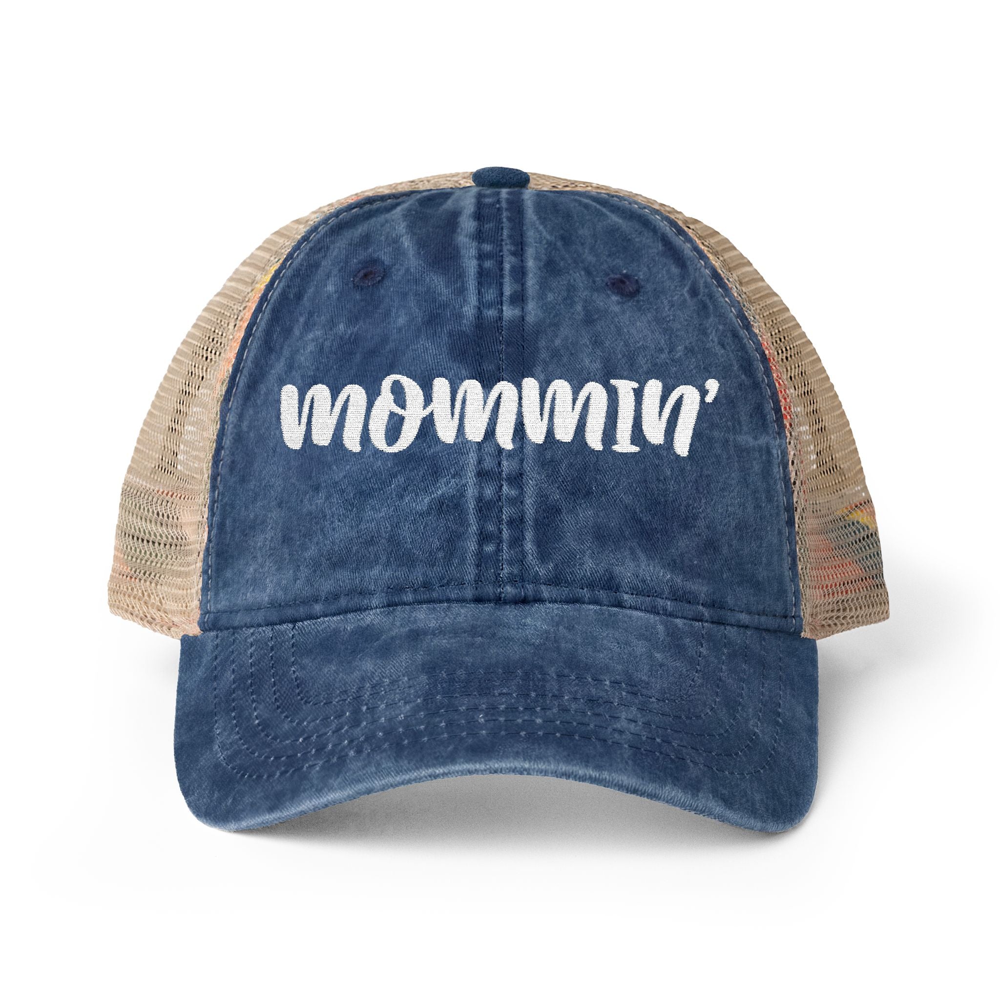 "Mommin'" Washed Mesh-Back Cap