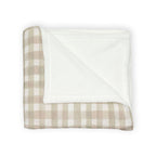 Beige Gingham Plaid Blanket