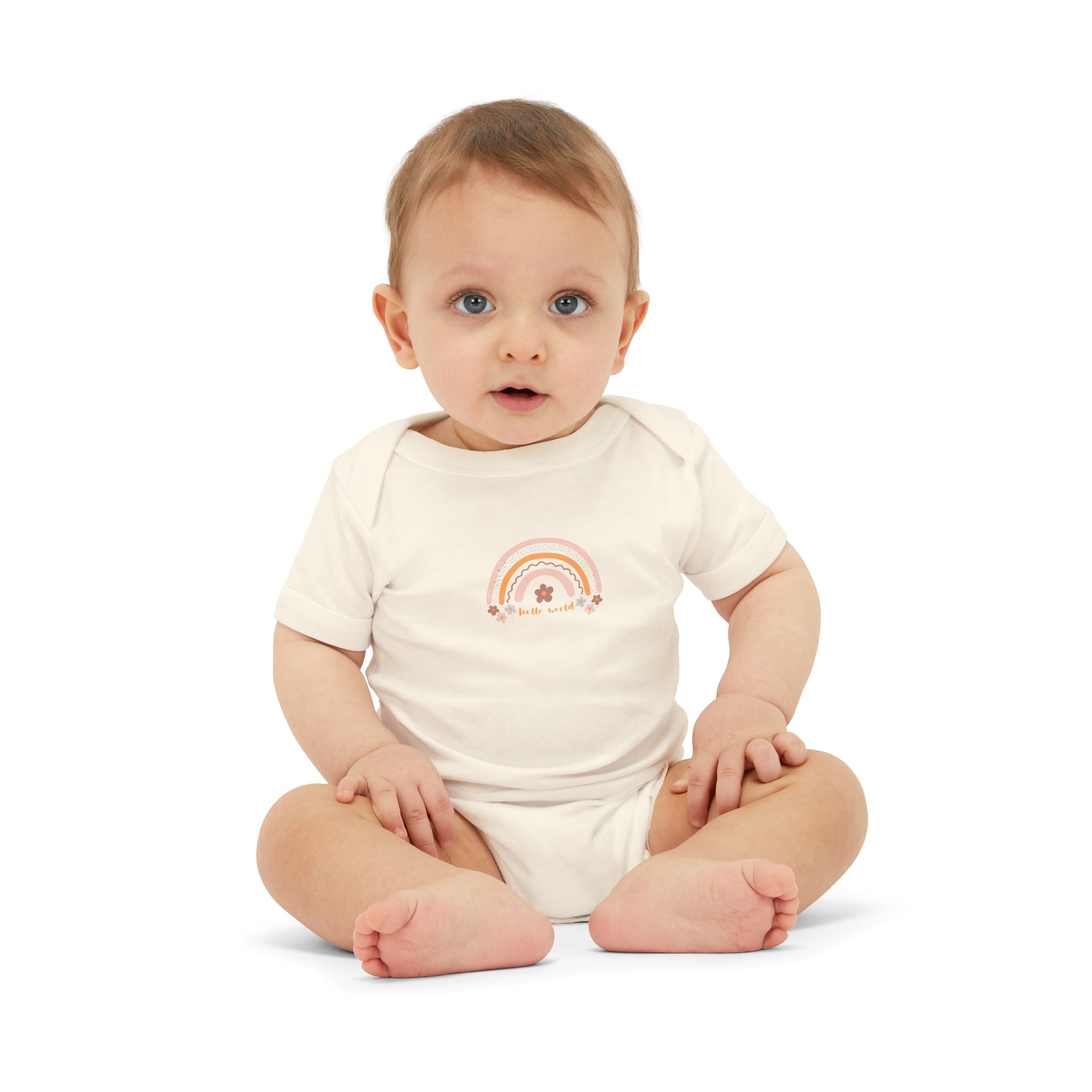 Pastel Rainbow & Flowers 'Hello World' Bodysuit