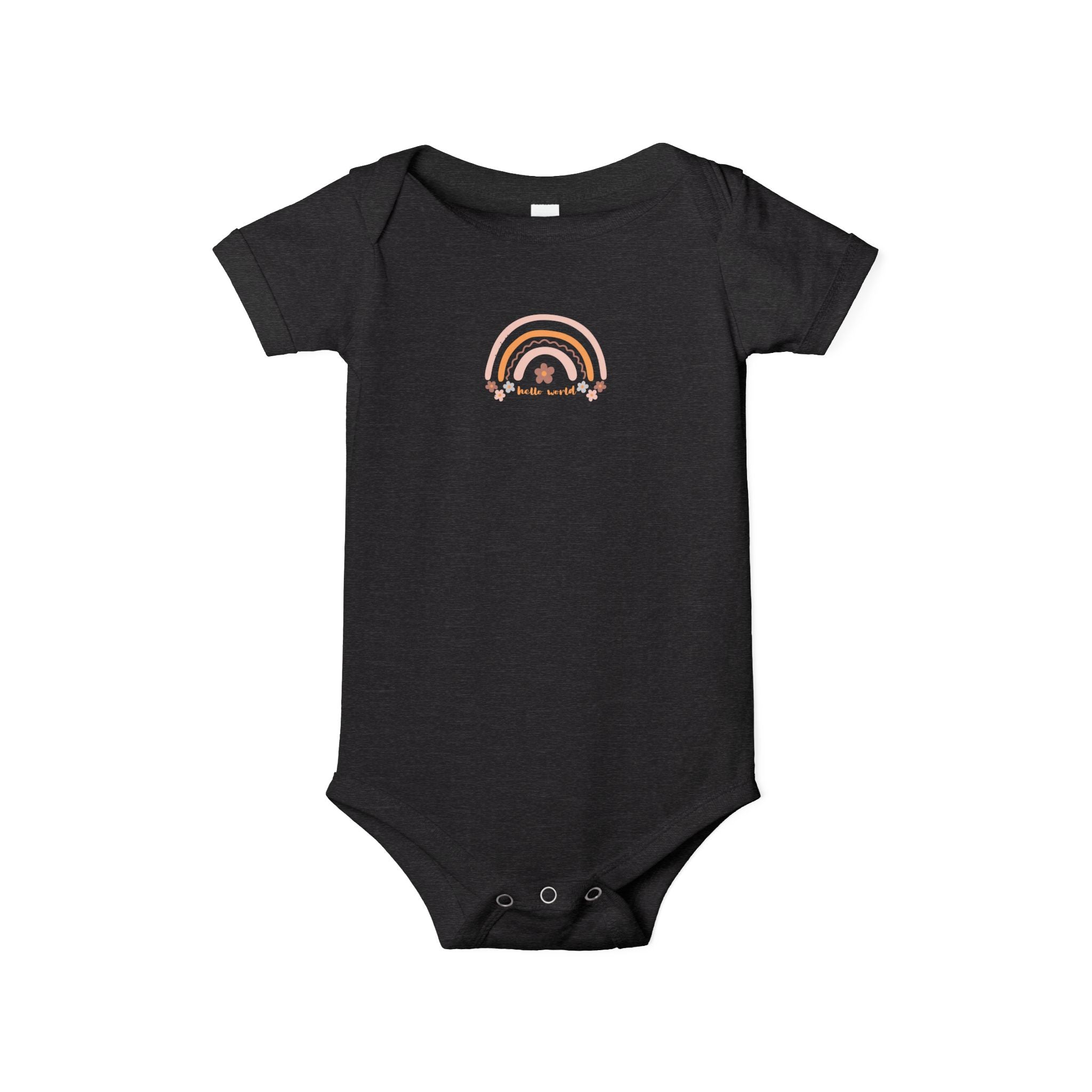 Pastel Rainbow & Flowers 'Hello World' Bodysuit