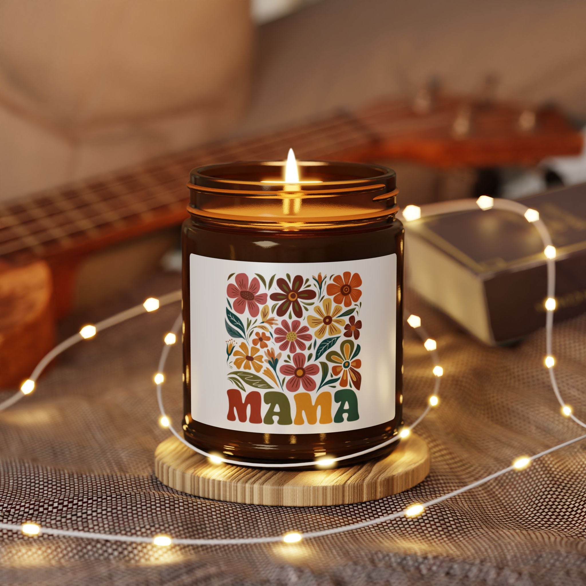 Retro Floral 'Mama' Soy Candle