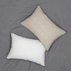 Beige Gingham Lumbar Pillow