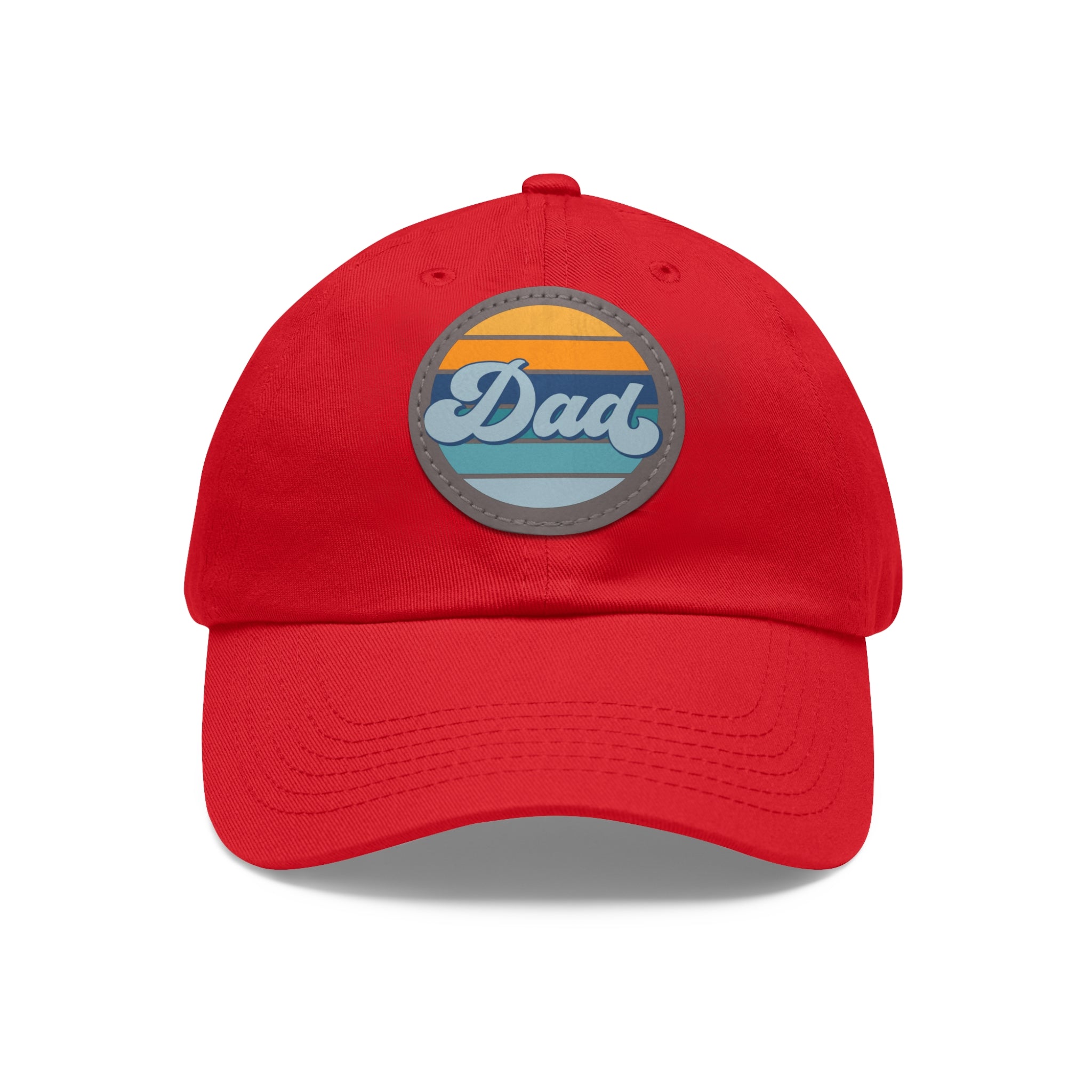 Retro Striped 'Dad' Leather Patch Hat