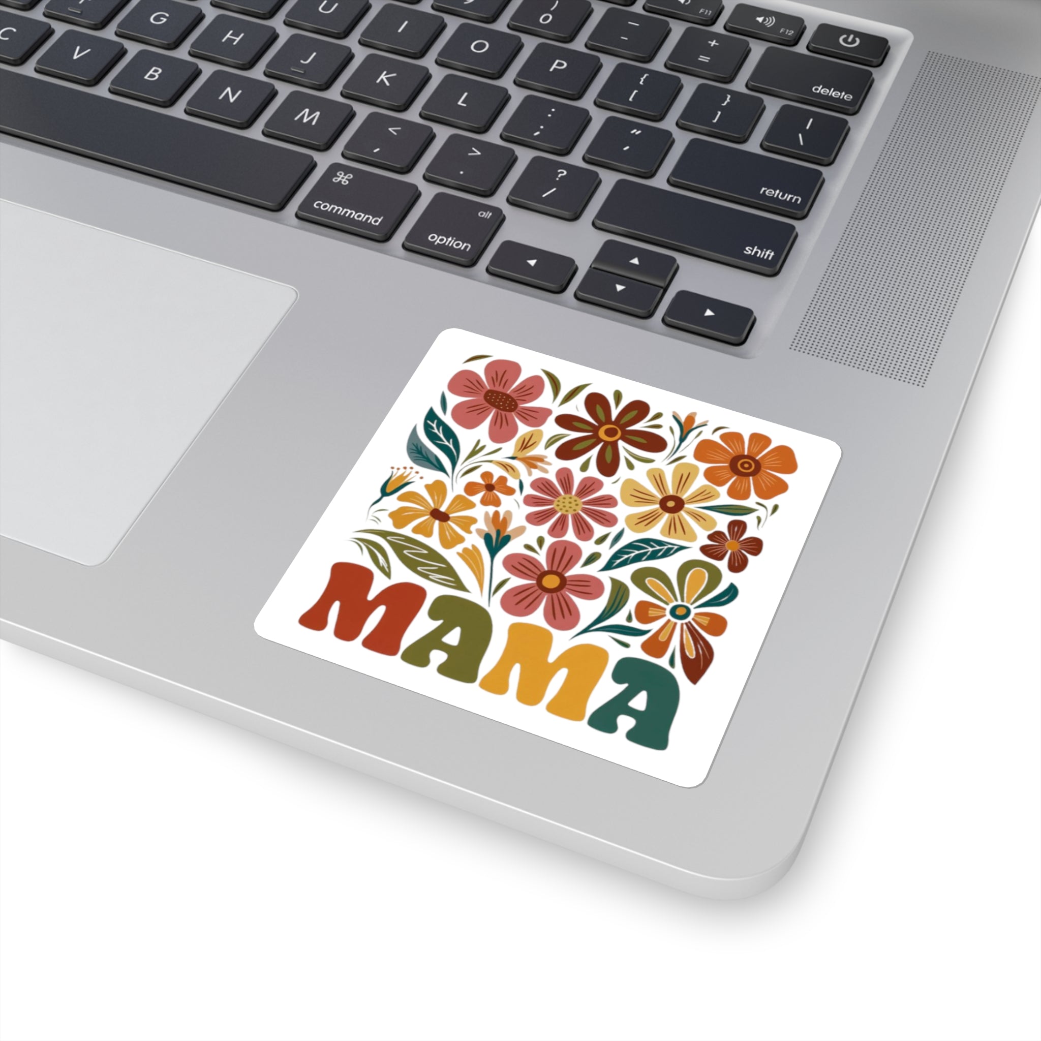 Retro Floral 'Mama' Square Sticker