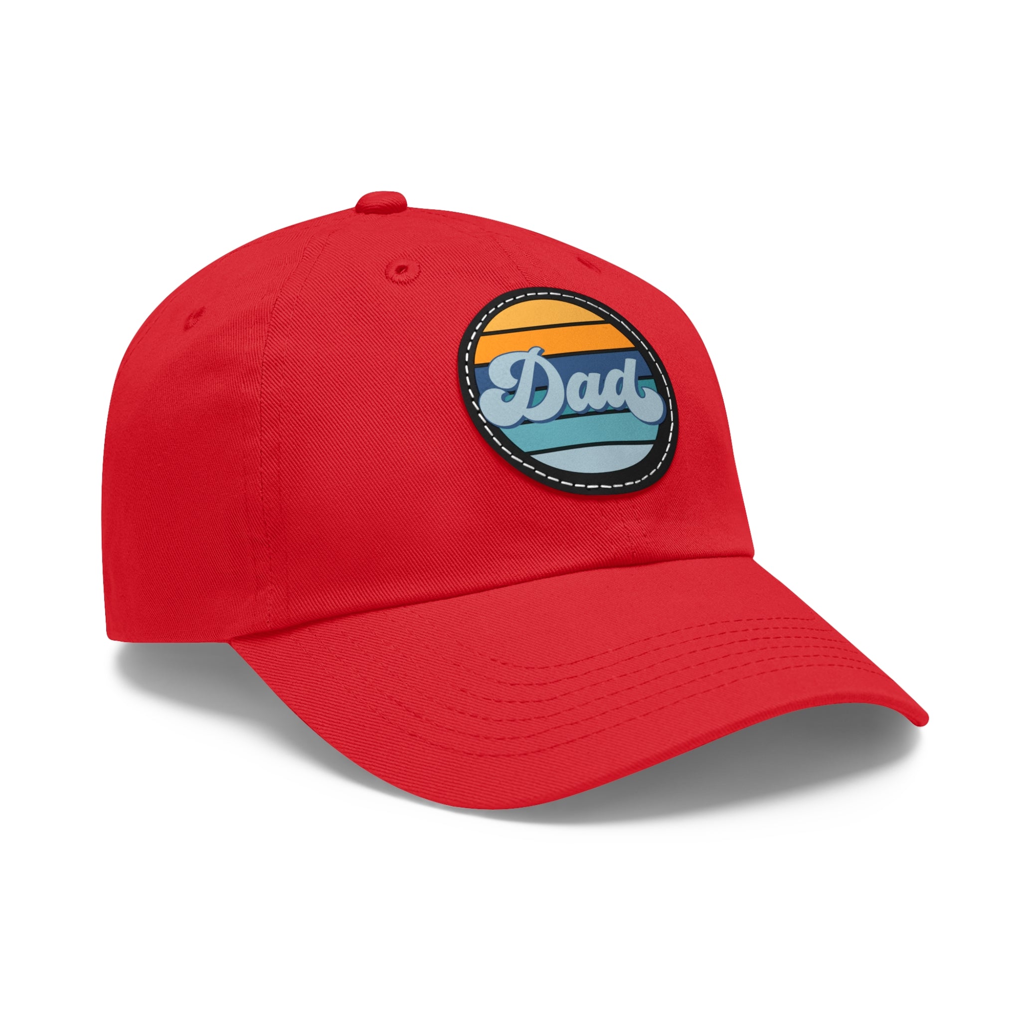 Retro Striped 'Dad' Leather Patch Hat