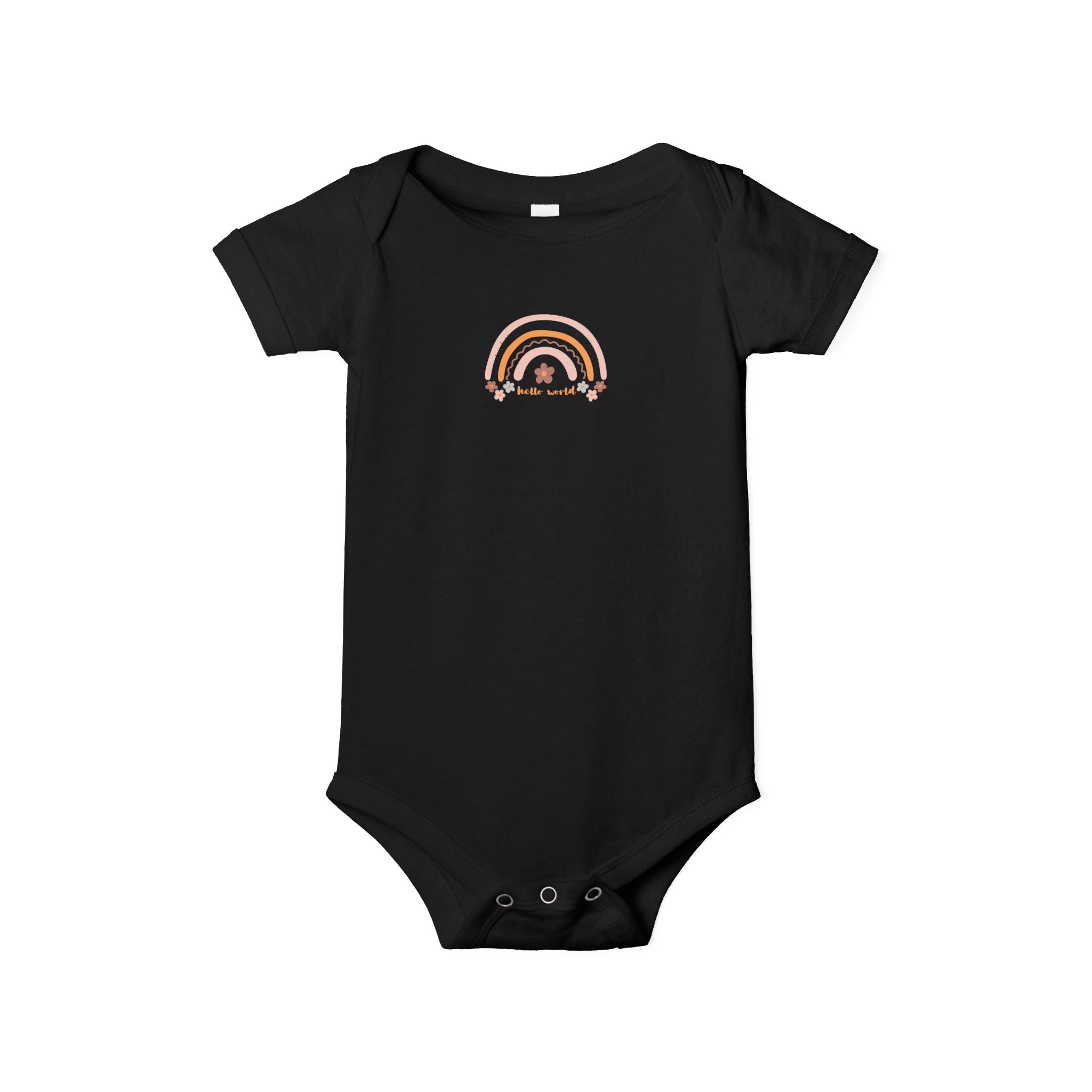 Pastel Rainbow & Flowers 'Hello World' Bodysuit