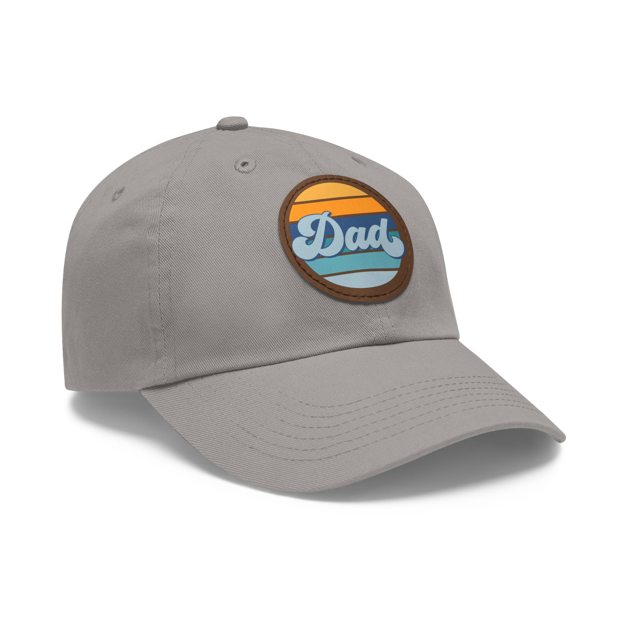 Retro Striped 'Dad' Leather Patch Hat