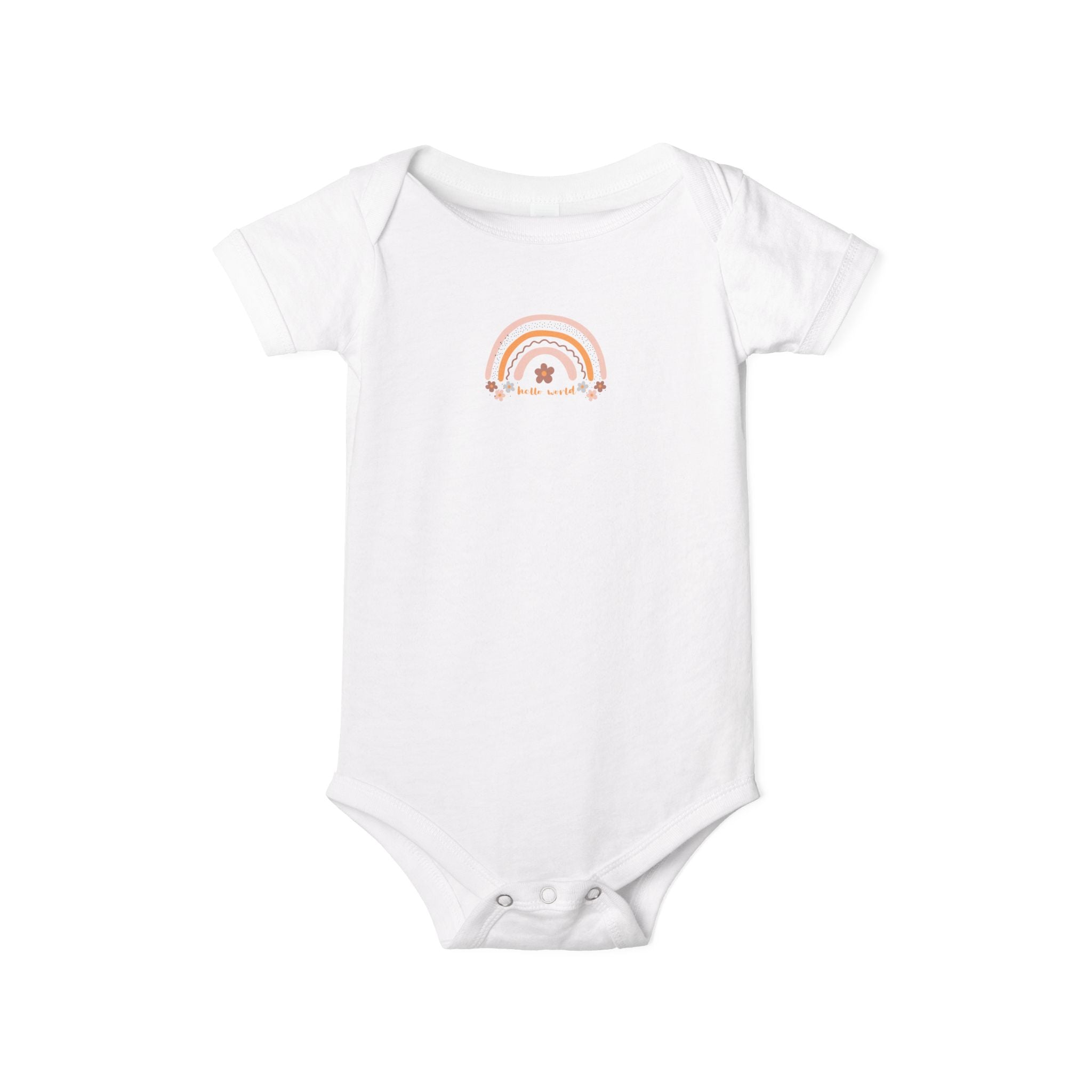 Pastel Rainbow & Flowers 'Hello World' Bodysuit