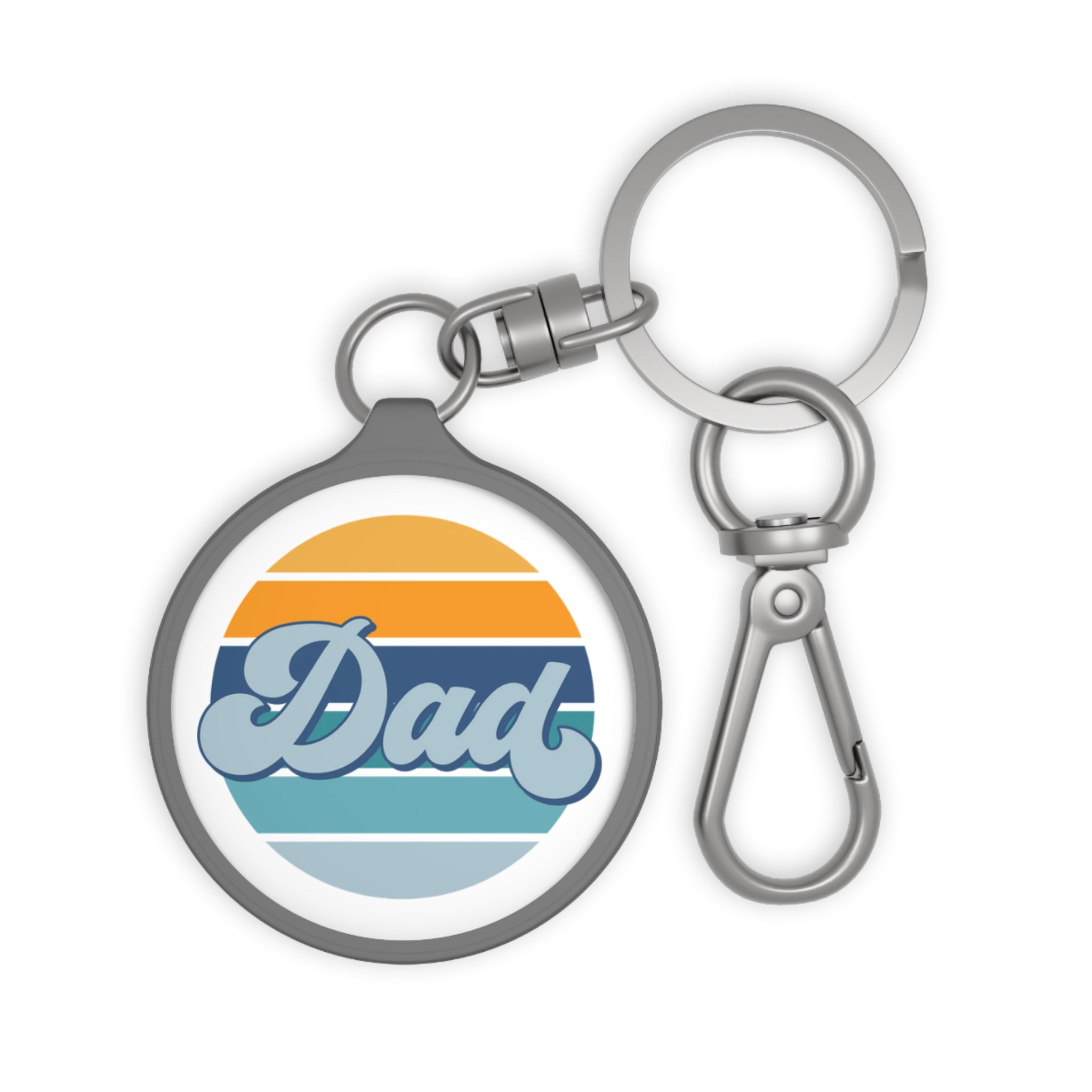 Retro Striped 'Dad' Keyring Tag