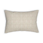 Beige Gingham Lumbar Pillow
