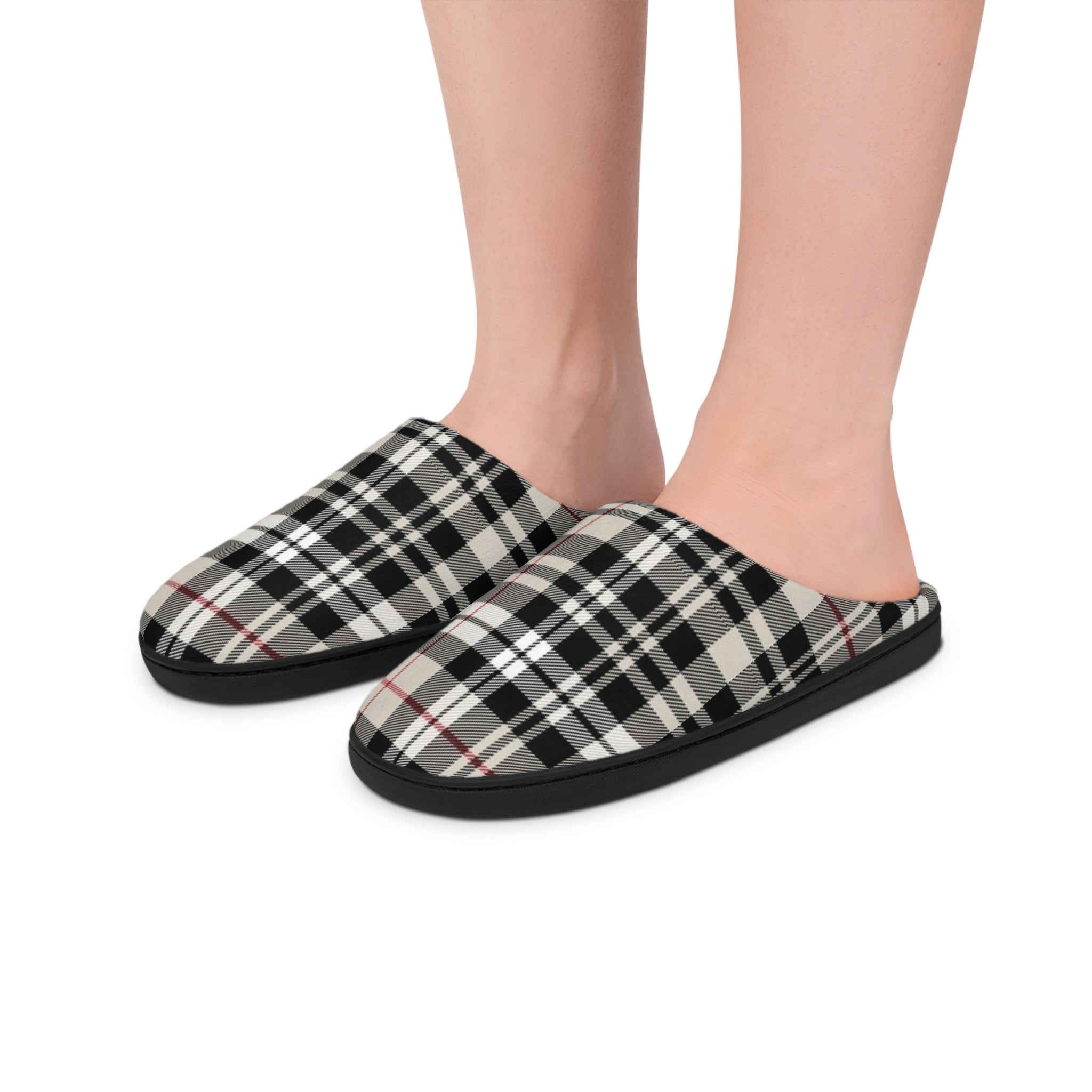 Classic Beige Plaid Women’s Slippers