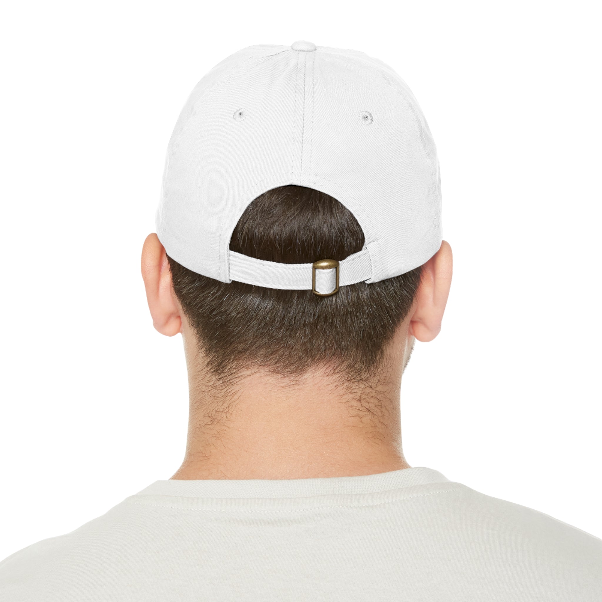 Retro Striped 'Dad' Leather Patch Hat