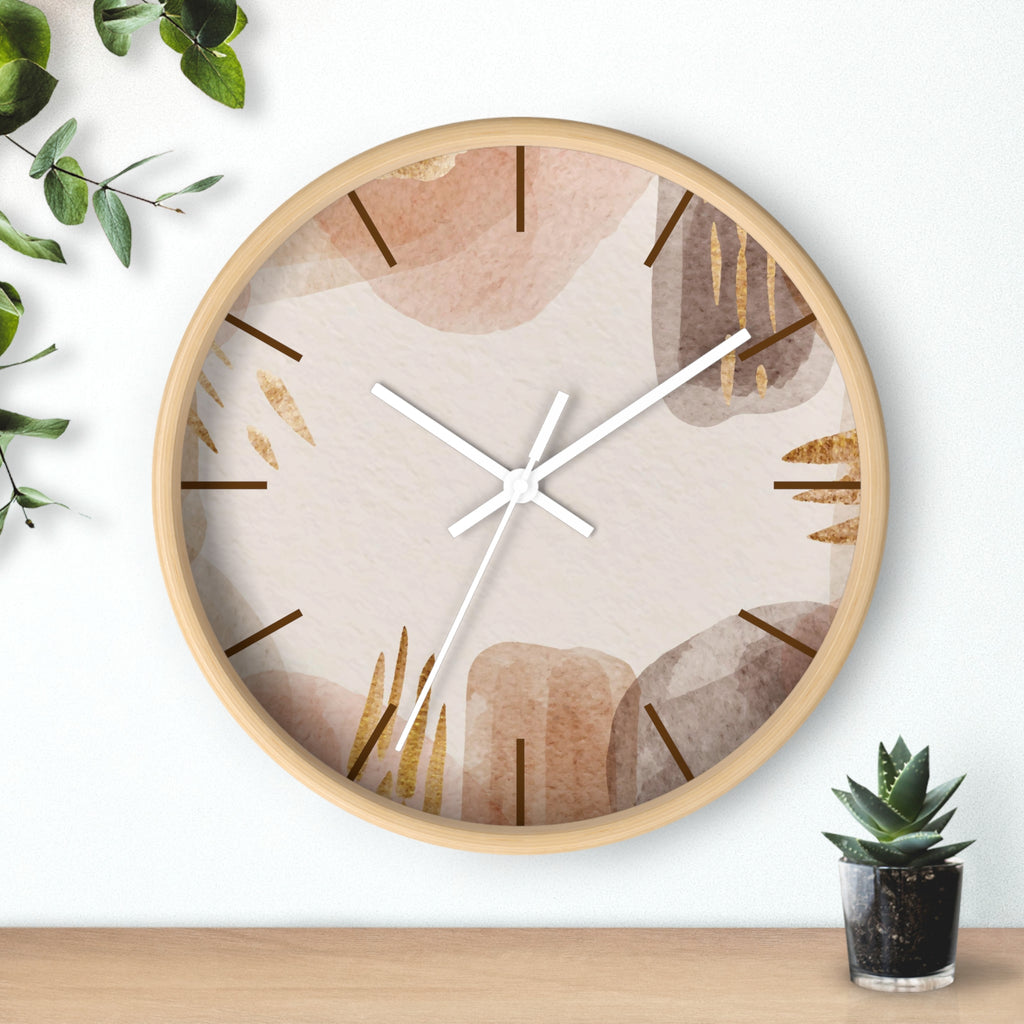 Abstract Neutral Watercolor Wall Clock