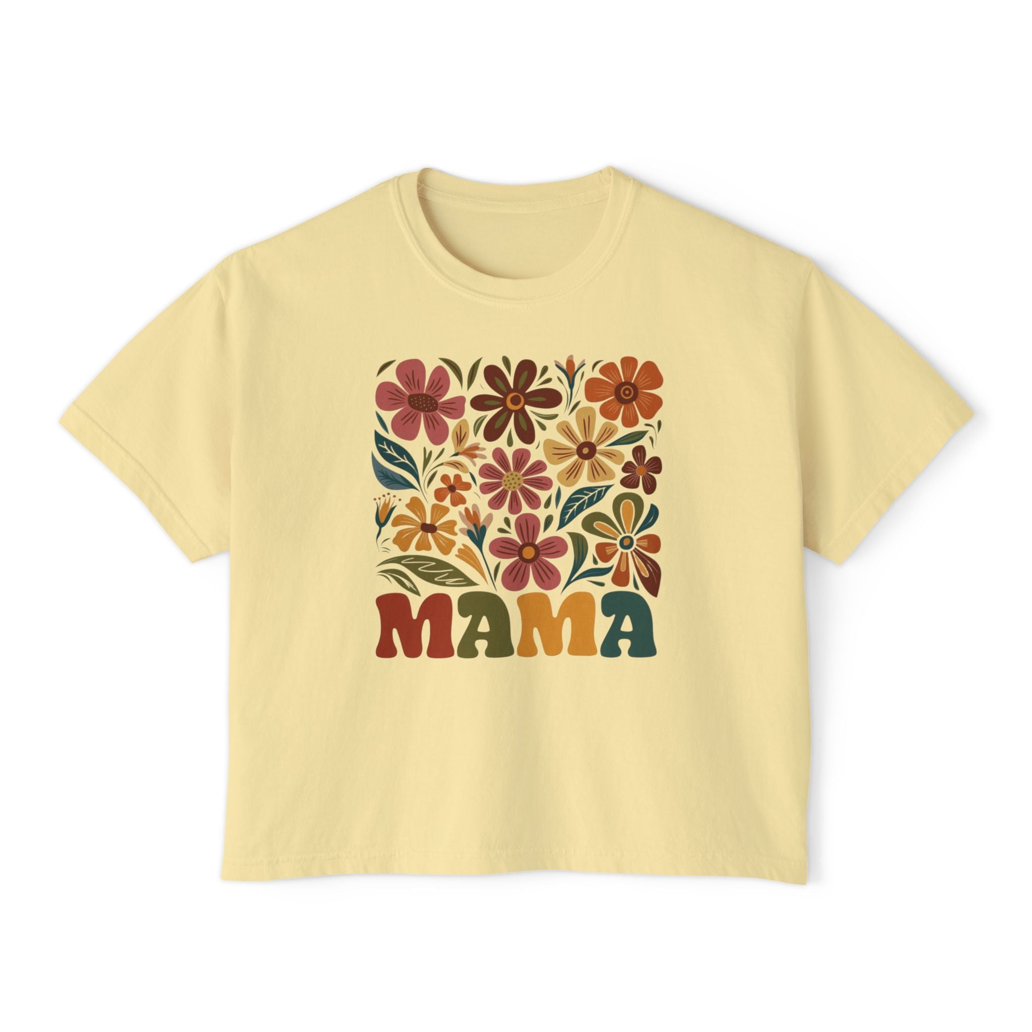 Retro Floral 'Mama' Boxy Tee