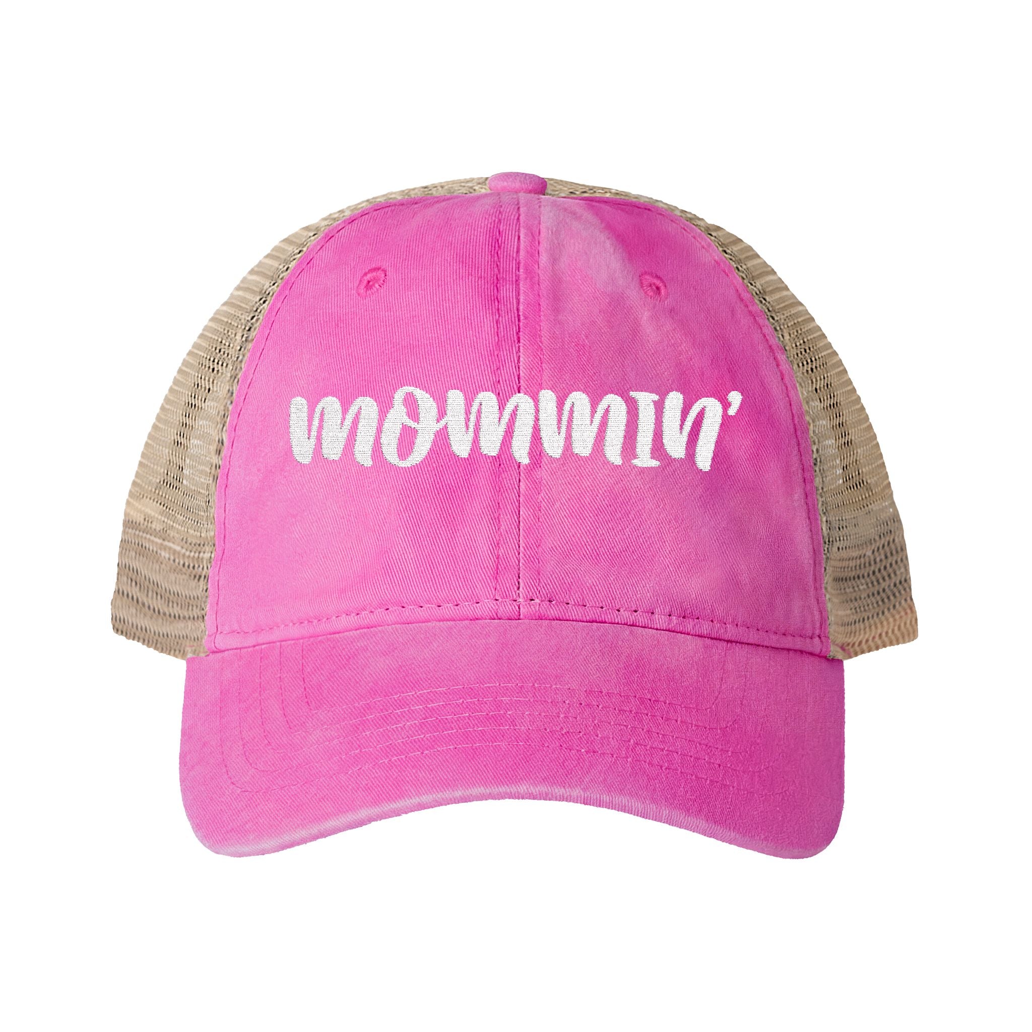 "Mommin'" Washed Mesh-Back Cap