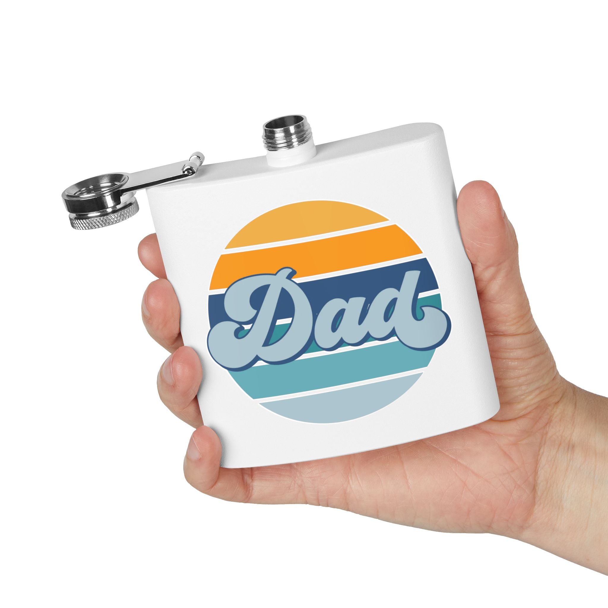 Retro Striped 'Dad' Flask