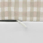 Beige Gingham Lumbar Pillow
