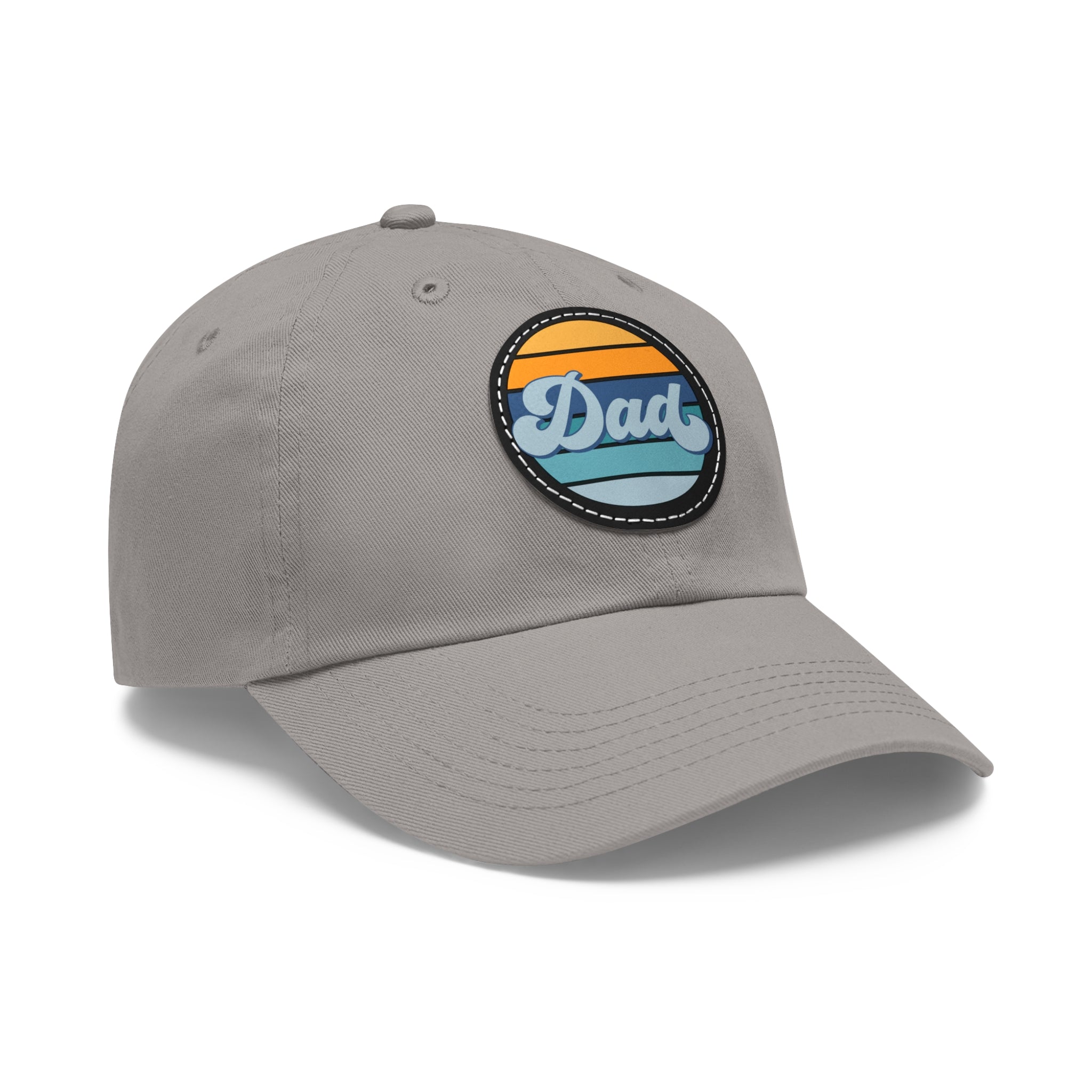 Retro Striped 'Dad' Leather Patch Hat
