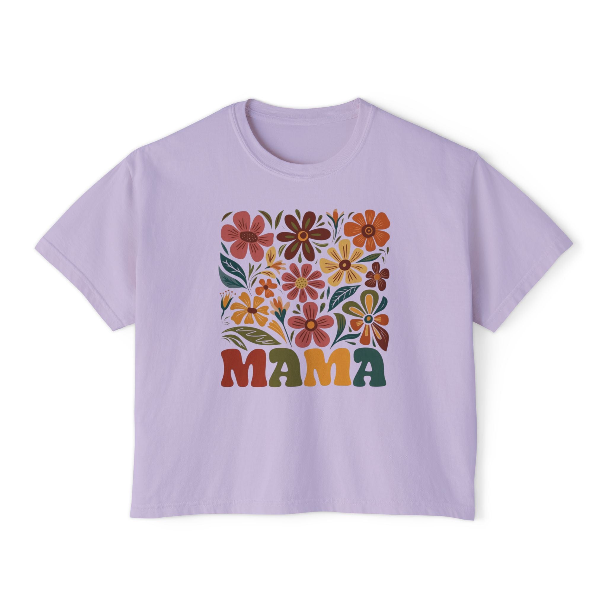 Retro Floral 'Mama' Boxy Tee