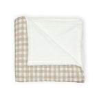 Beige Gingham Plaid Blanket