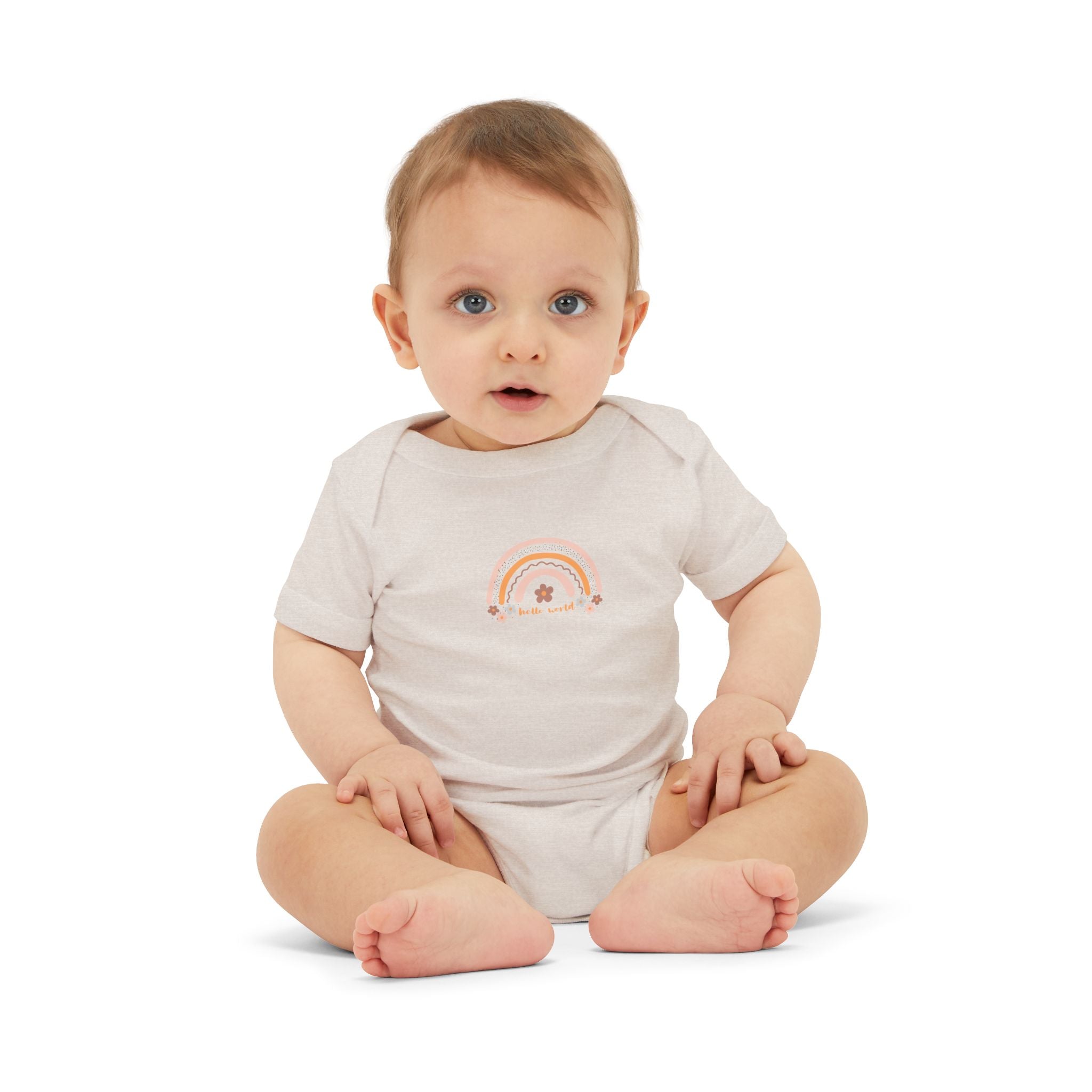 Pastel Rainbow & Flowers 'Hello World' Bodysuit