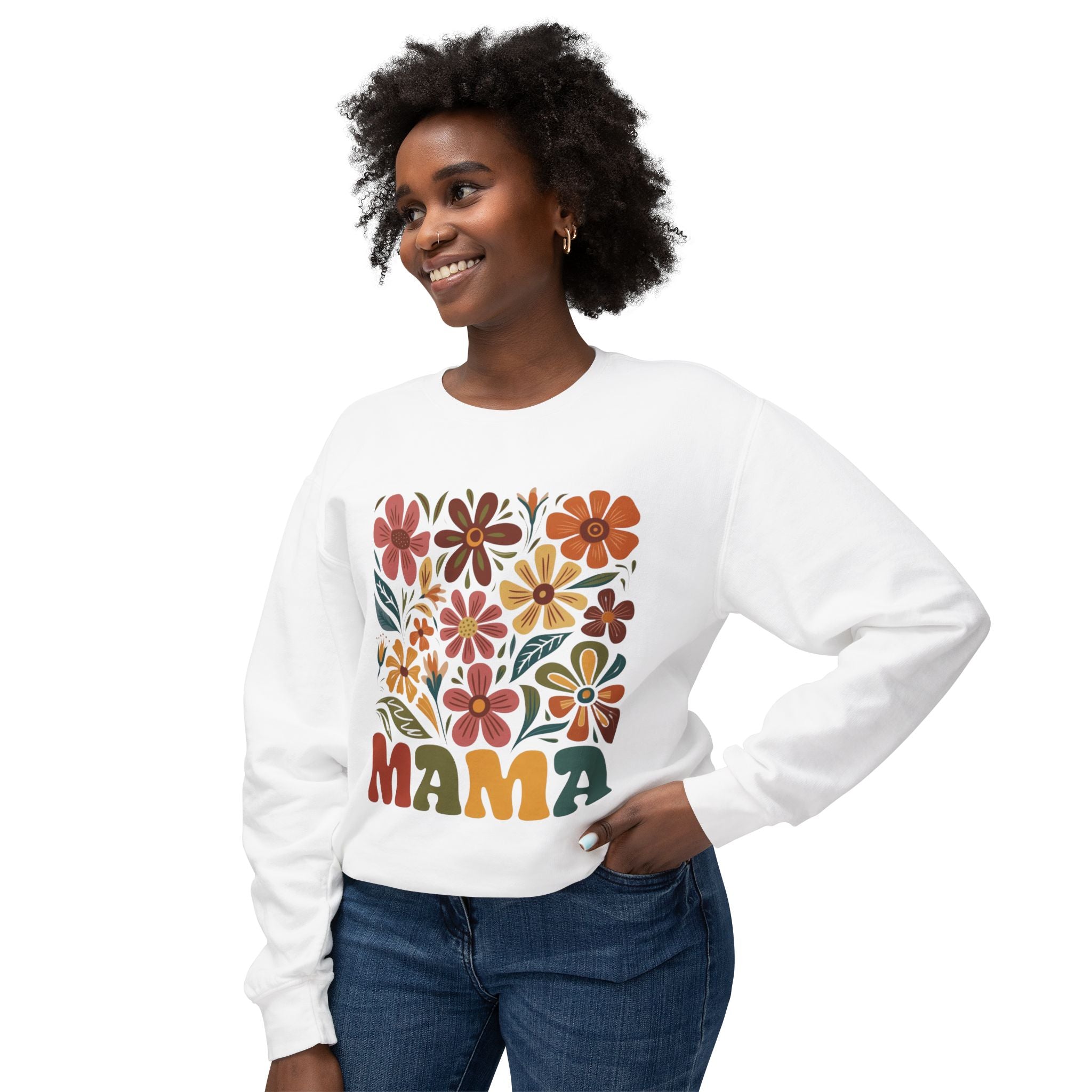 Retro Floral 'Mama' Crewneck Sweatshirt