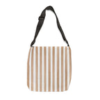 Striped Beige Adjustable Tote Bag