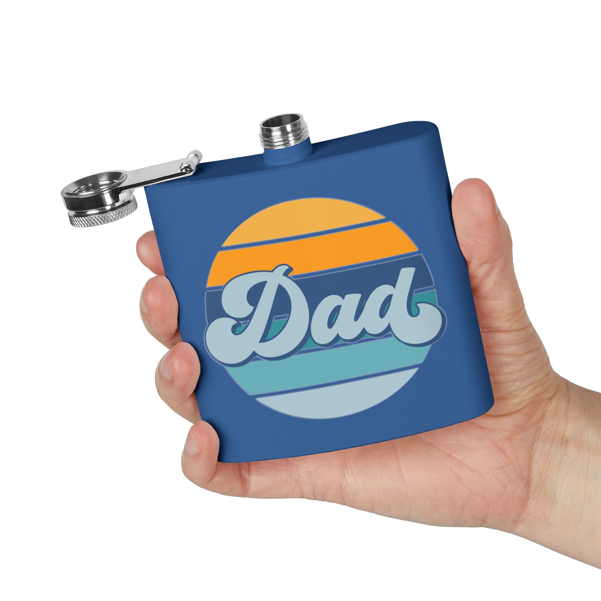 Retro Striped 'Dad' Flask