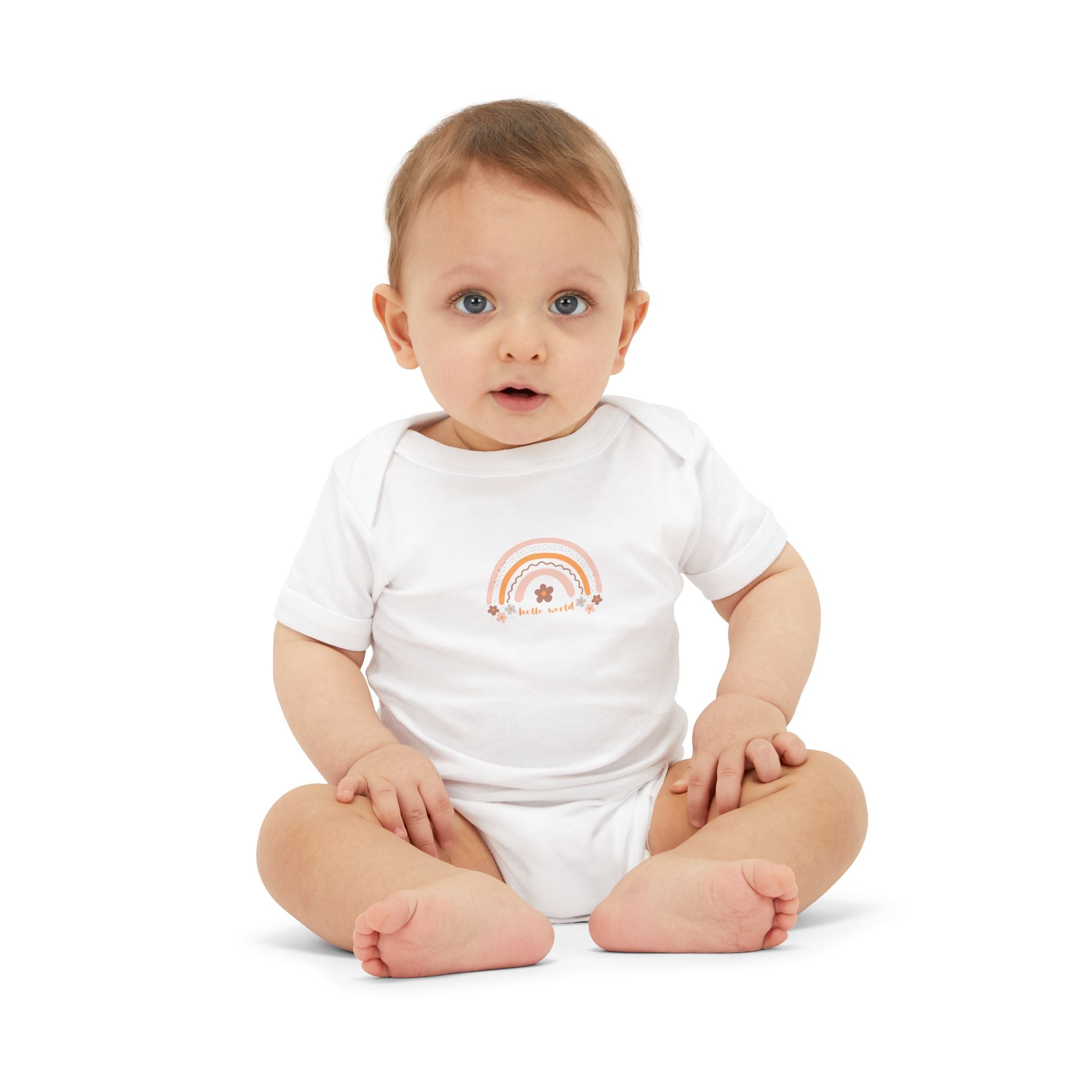 Pastel Rainbow & Flowers 'Hello World' Bodysuit